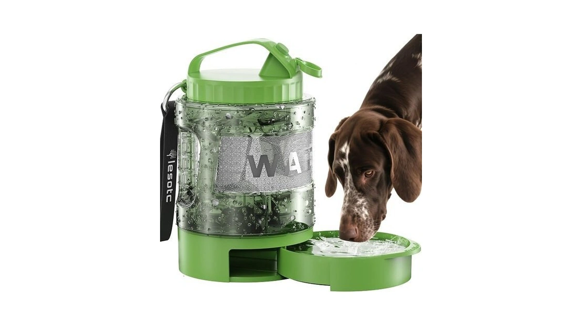 Lesotc Portable Dog Water Bowl Dispenser - 77oz Travel Water