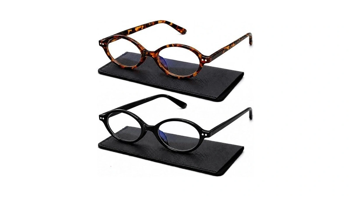 Bossace 2 Pack Oval Blue Light Glasses For Women, Lightweight