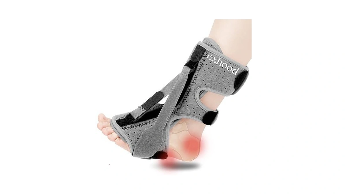 Exhood Upgraded Plantar Fasciitis Night Splint, 3 Adjustable Straps Plantar