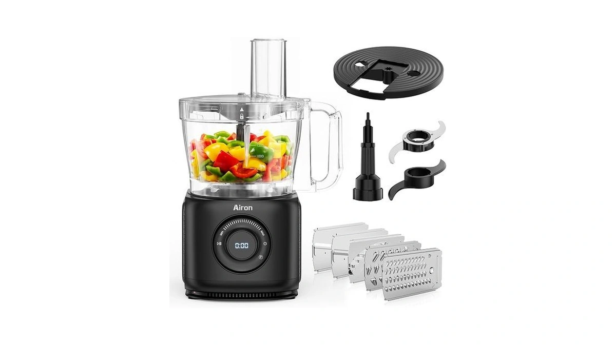 7-in-1 Professional Food Processor, 1000w Powerful Electric Vegetable Chopper, 14-cup
