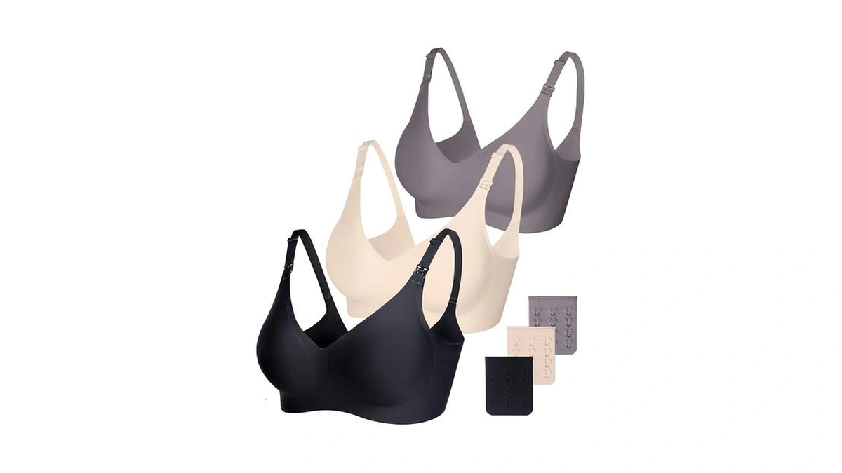 Vinfact 3 Pack Smooth Nursing Bras For Breastfeeding Seamless Maternity