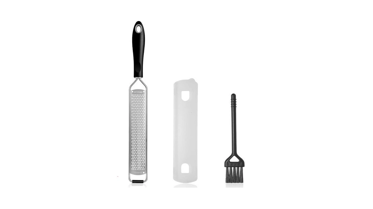 Jvvfuu Premium Lemon Zester & Cheese Grater,stainless Steel (black)
