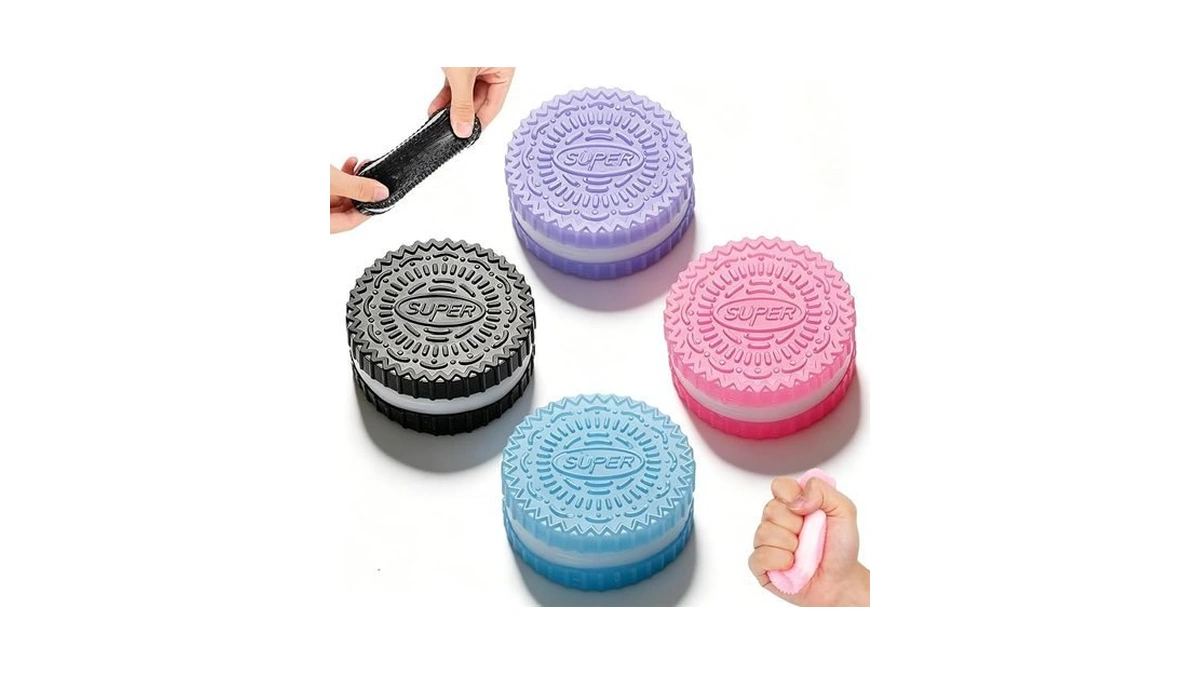 Taba Squishy Cookie 4 Pack - Kawaii Dessert Squeeze Toy,