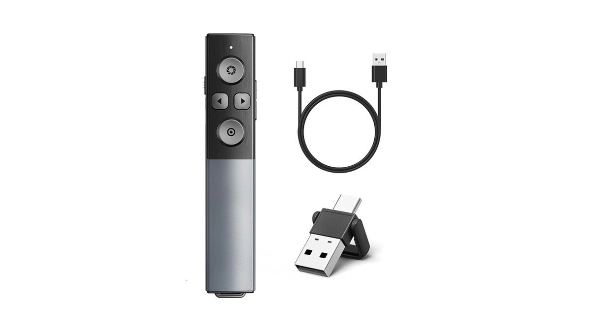 2-in-1 Usb Type C Presentation Clicker Wireless Presenter Remote Clicker,
