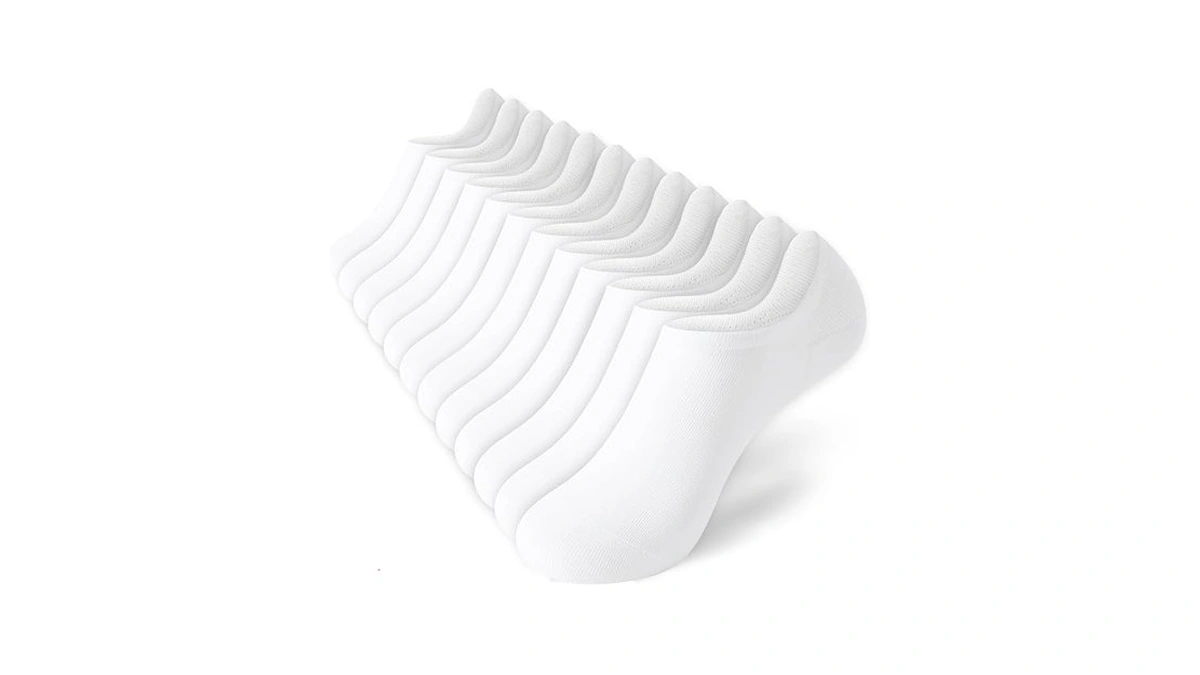 Hoelem White No Show Socks Womens 4 Pairs Cotton Low