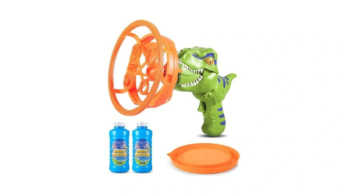 Dinosaur Shaped Bubble Gun For Kids - Blows Over 1000