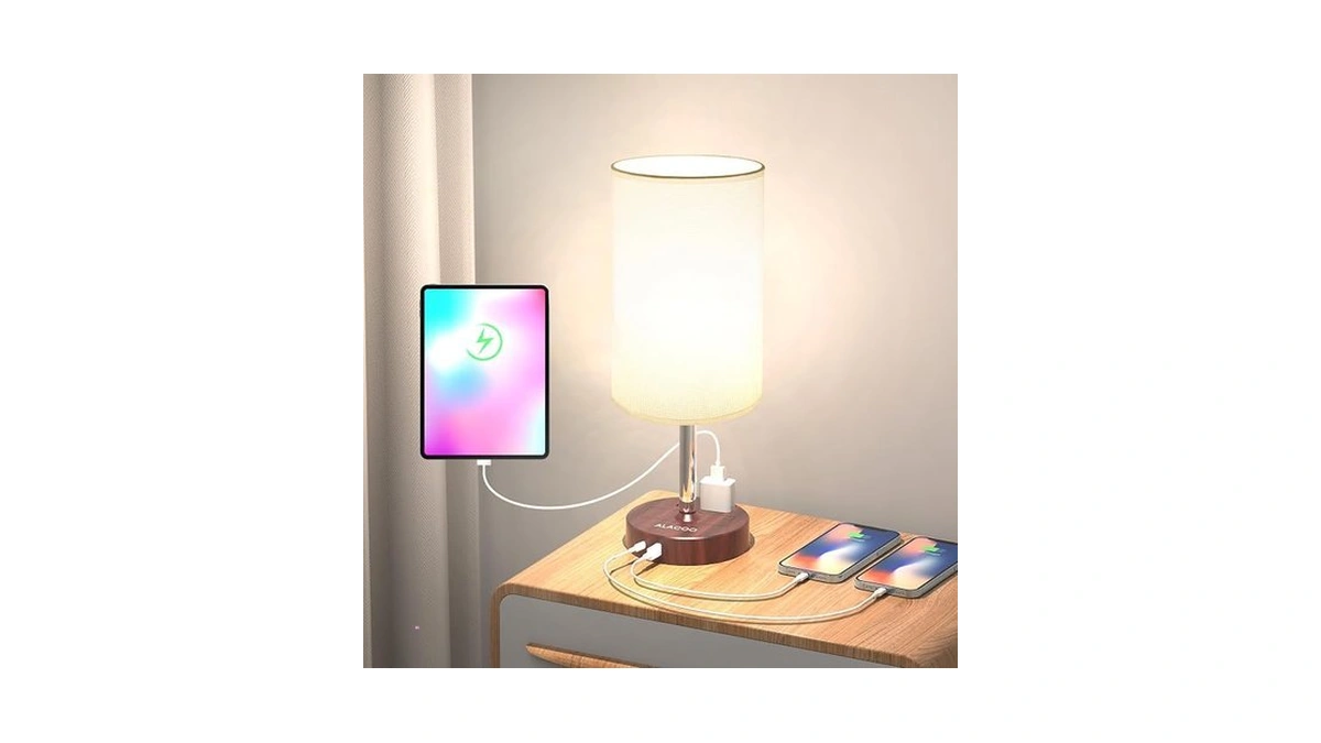Small Bedside Table Lamp For Bedroom - 3 Way Dimmable