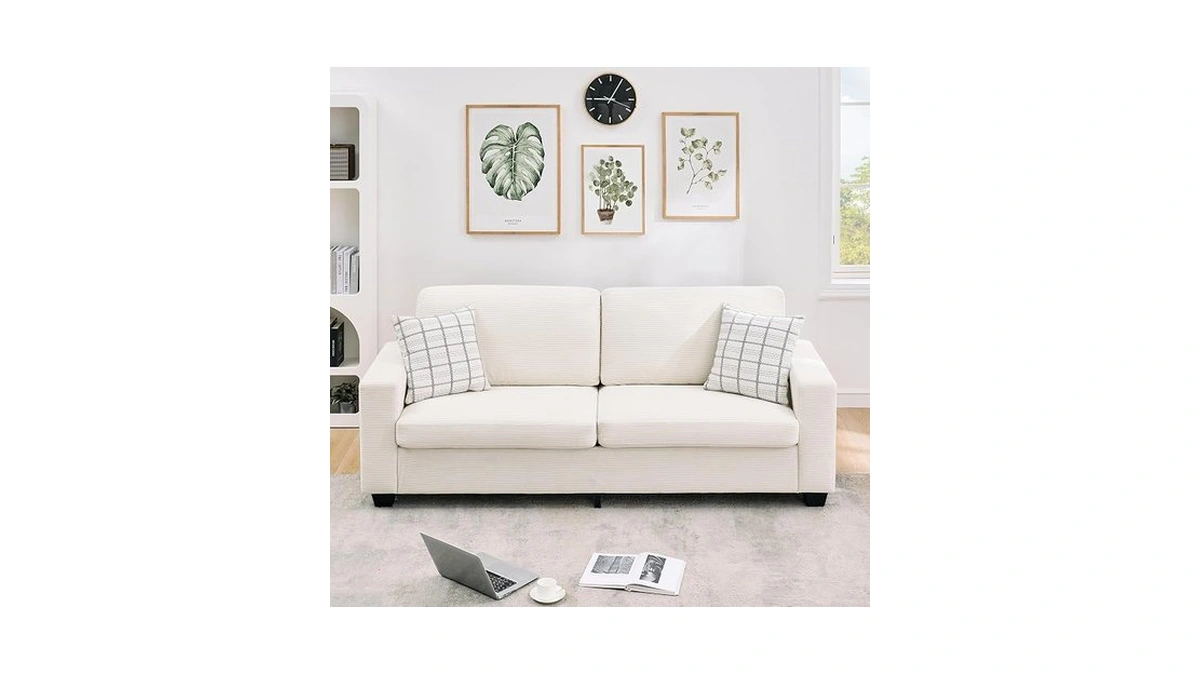 Modern Loveseat Sofa Couches For Living Room, 83" Boneless Comfy