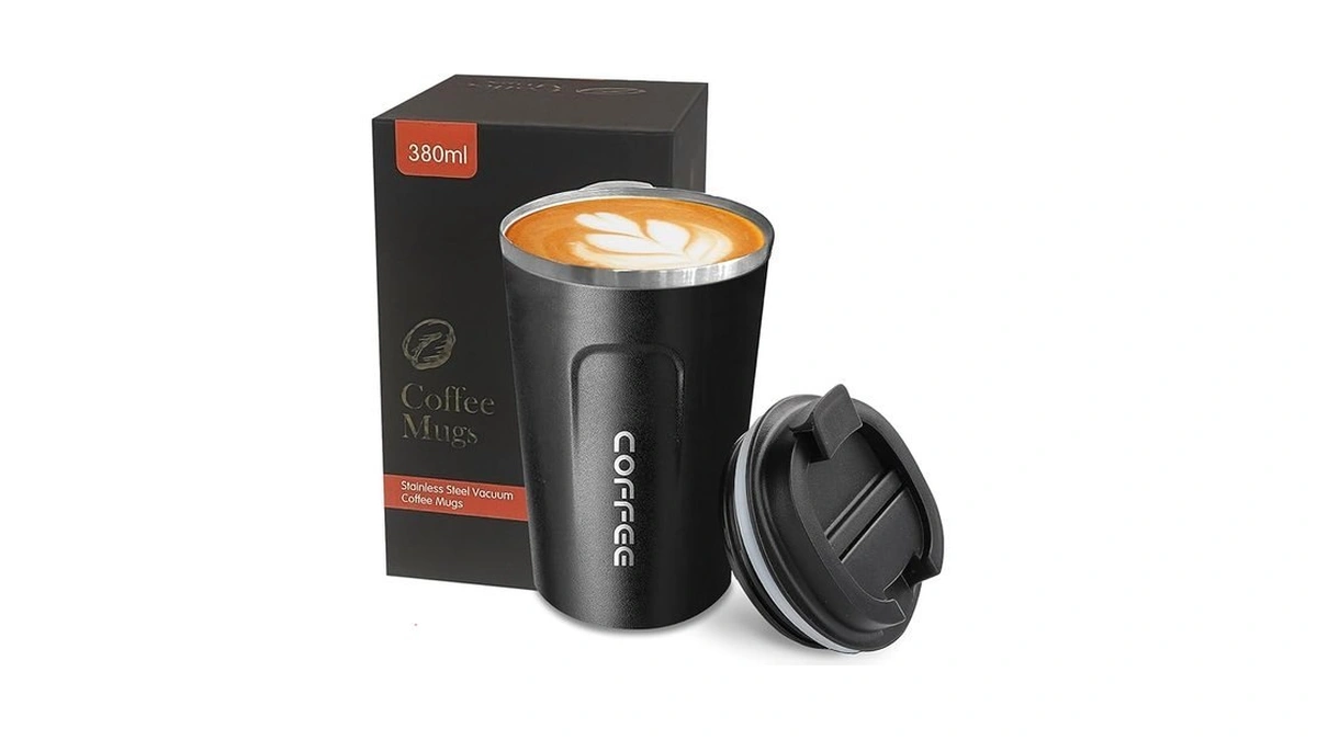 Yinbaoge Insulated Travel Coffee Mug, Spill & Leak Proof, Portable