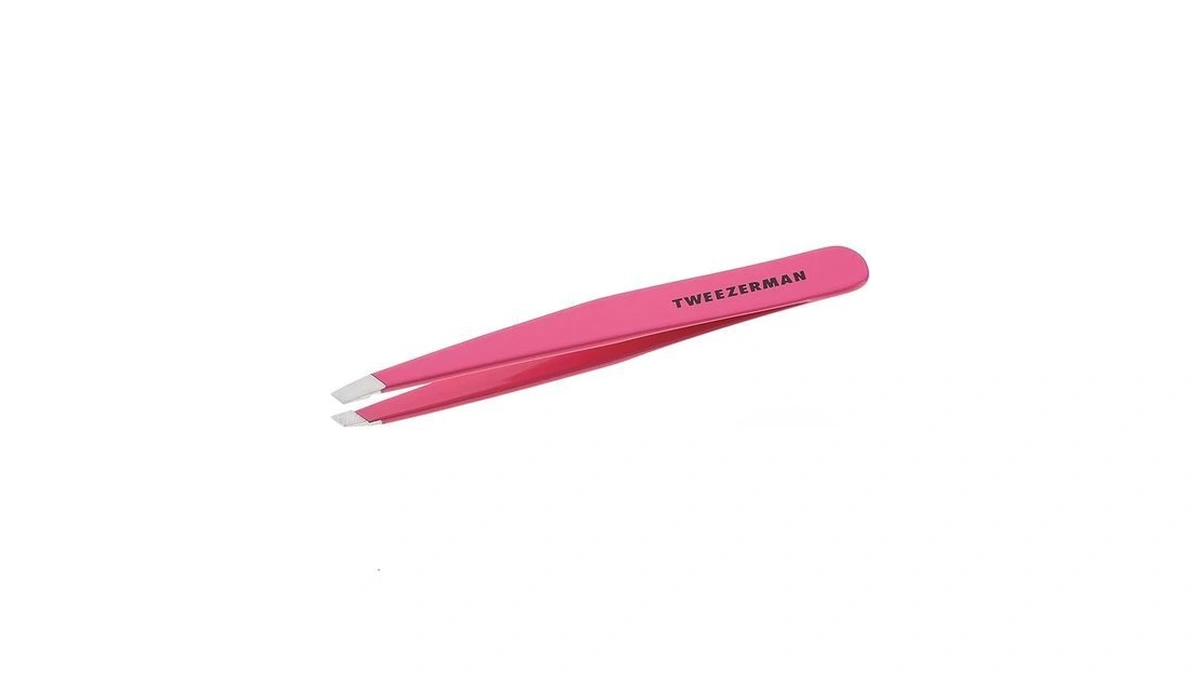 Tweezerman Stainless Steel Slant Tweezer - Eyebrow Tweezers For Women