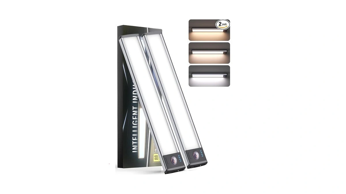 Under Cabinet Lighting（2 Pack）,long Endurance Rechargeable Battery 88 Led 3