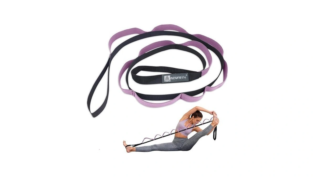 A Azurelife Half-elastic Stretch Straps With 11 Loops, Stretching Strap