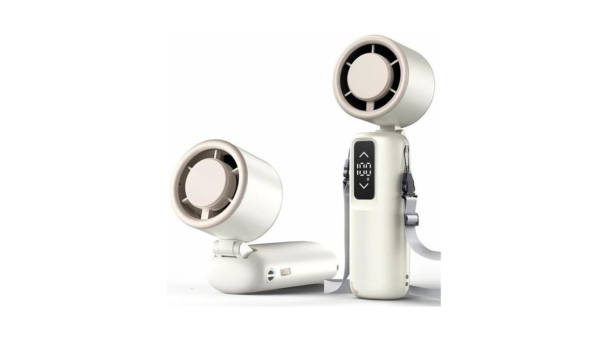 Guirngou Portable Handheld Turbo Fan, 1-100 Gear Wind, Battery Operated,