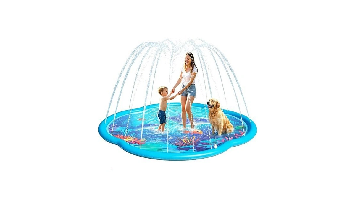 Shinepool Splash Pad Sprinkler For Kids & Dog, 75" Round
