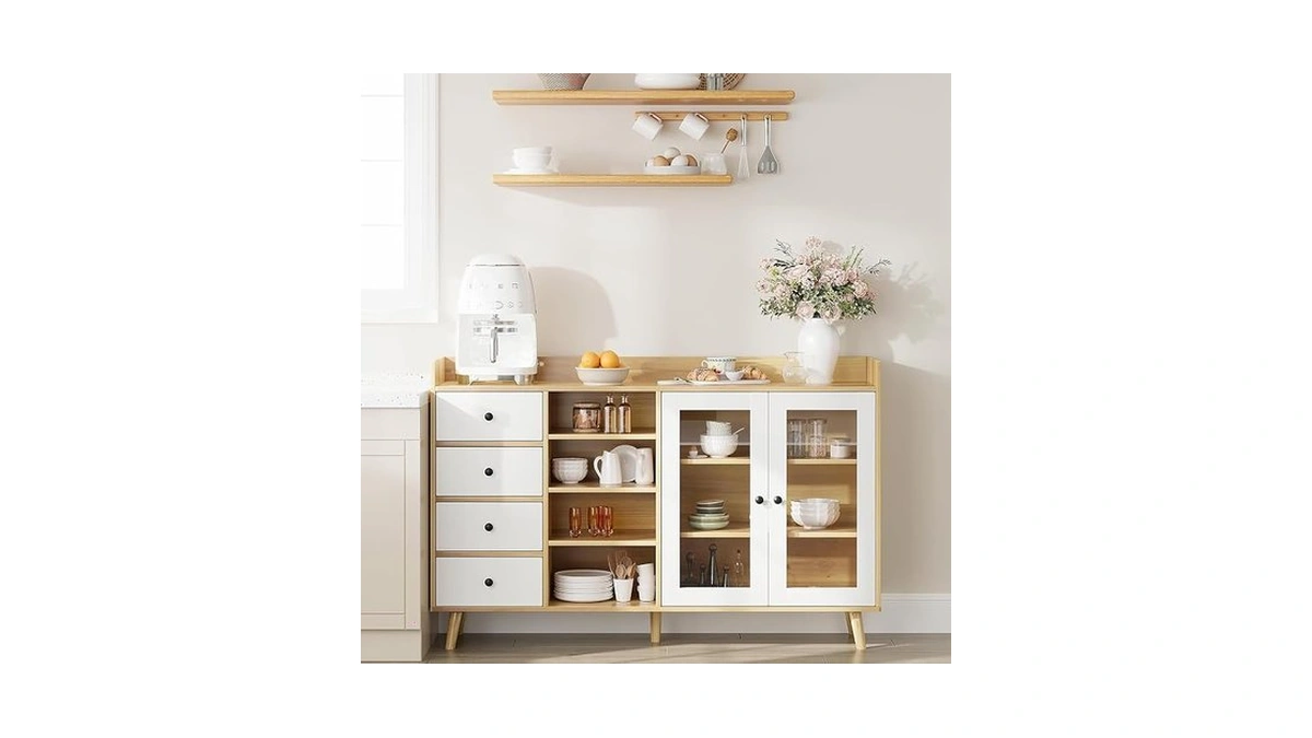 Gaomon Sideboard Buffet Cabinet With Storage - 55" Wood Kitchen