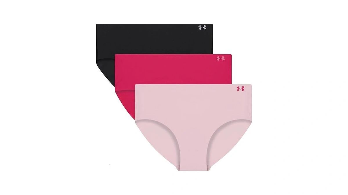 Under Armour Women's 3-pack Pure Stretch No Show Hipster Underwear,