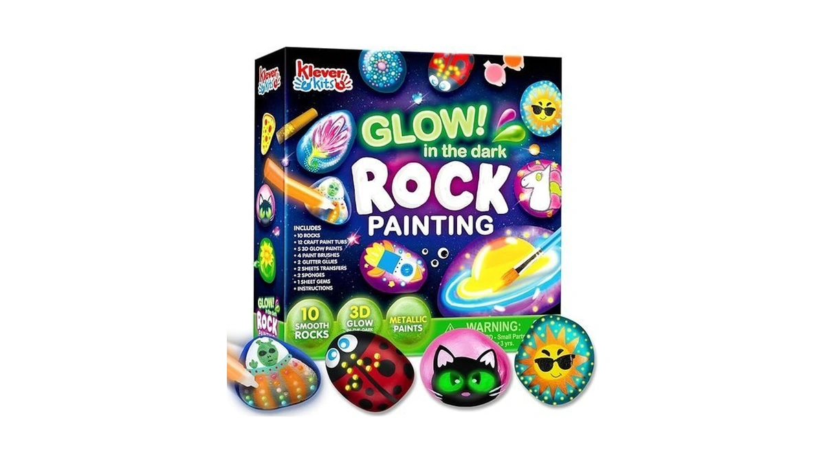 Rock Painting Kit- Glow In The Dark Rock Kit, Arts