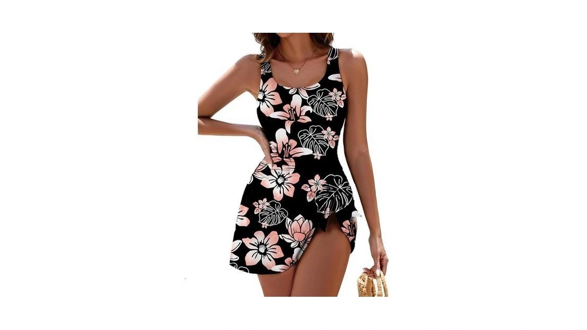 Zilcremo One Piece Swimdress Swimsuits For Women Tummy Control Swim