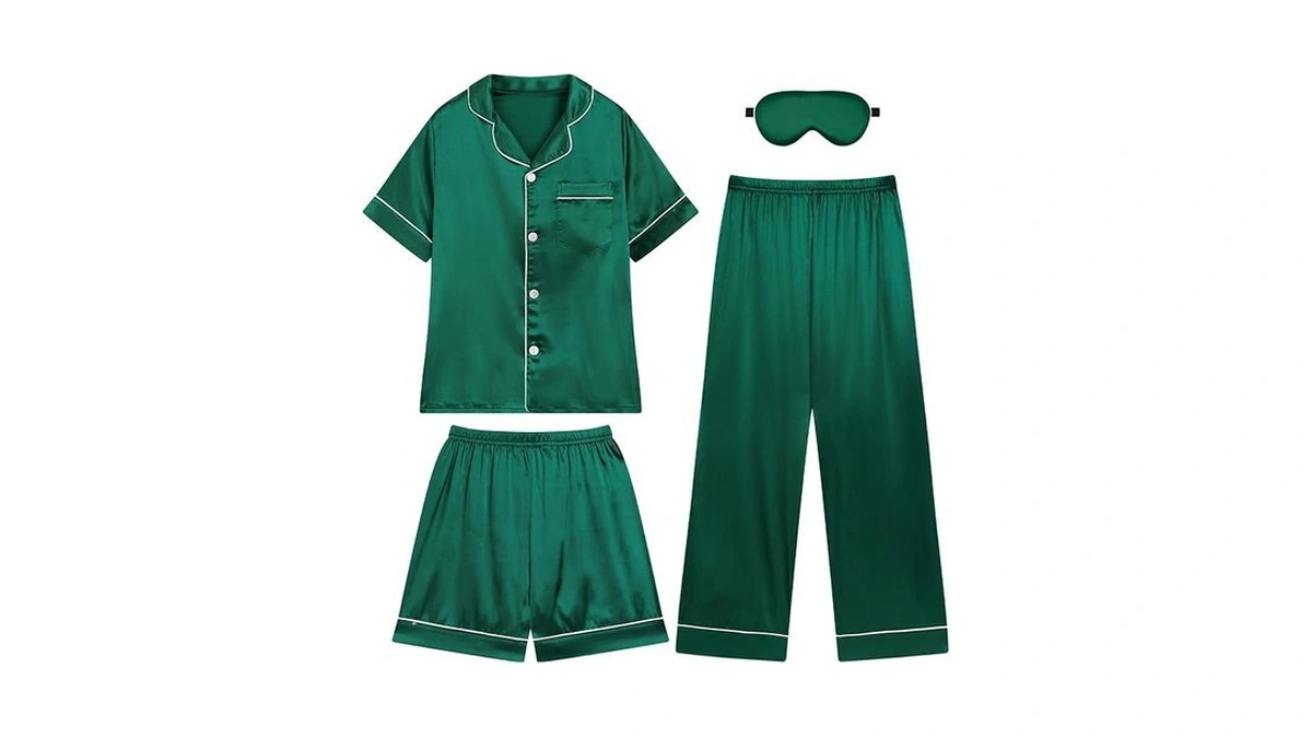 Weixinbuy Girls Pajama Set Silk Satin Pajamas For Kids Girls