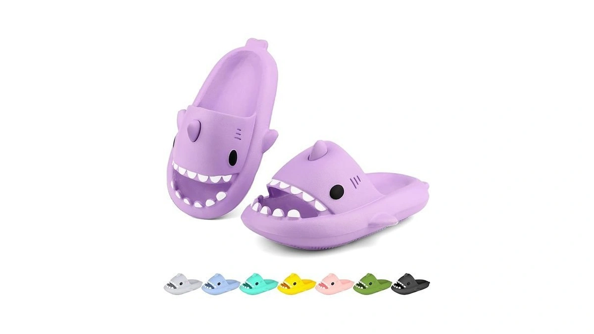 Luyoo Kids Shark Cloud Slides | Boys Girls Slip On