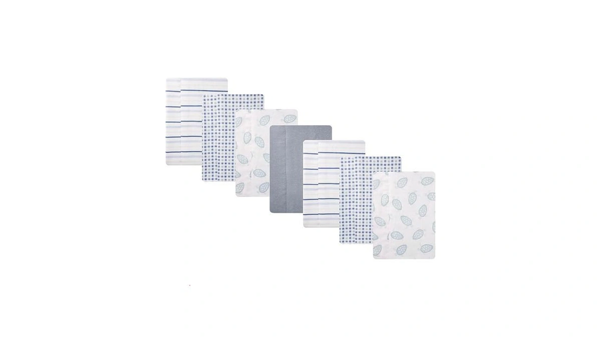 Hudson Baby Cotton Flannel Burp Cloths 7-pack, Little Sea Turtle,