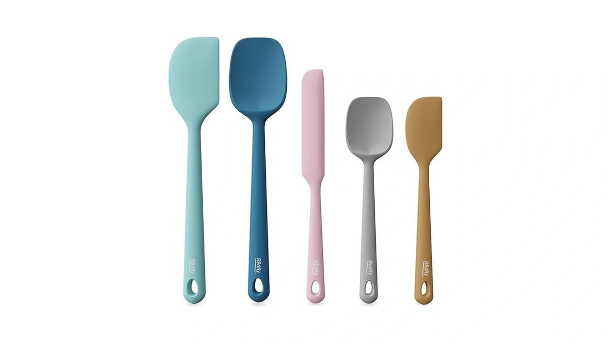 Redfly Silicone Spatula Set, 5 Piece Food Grade Silicone Cooking