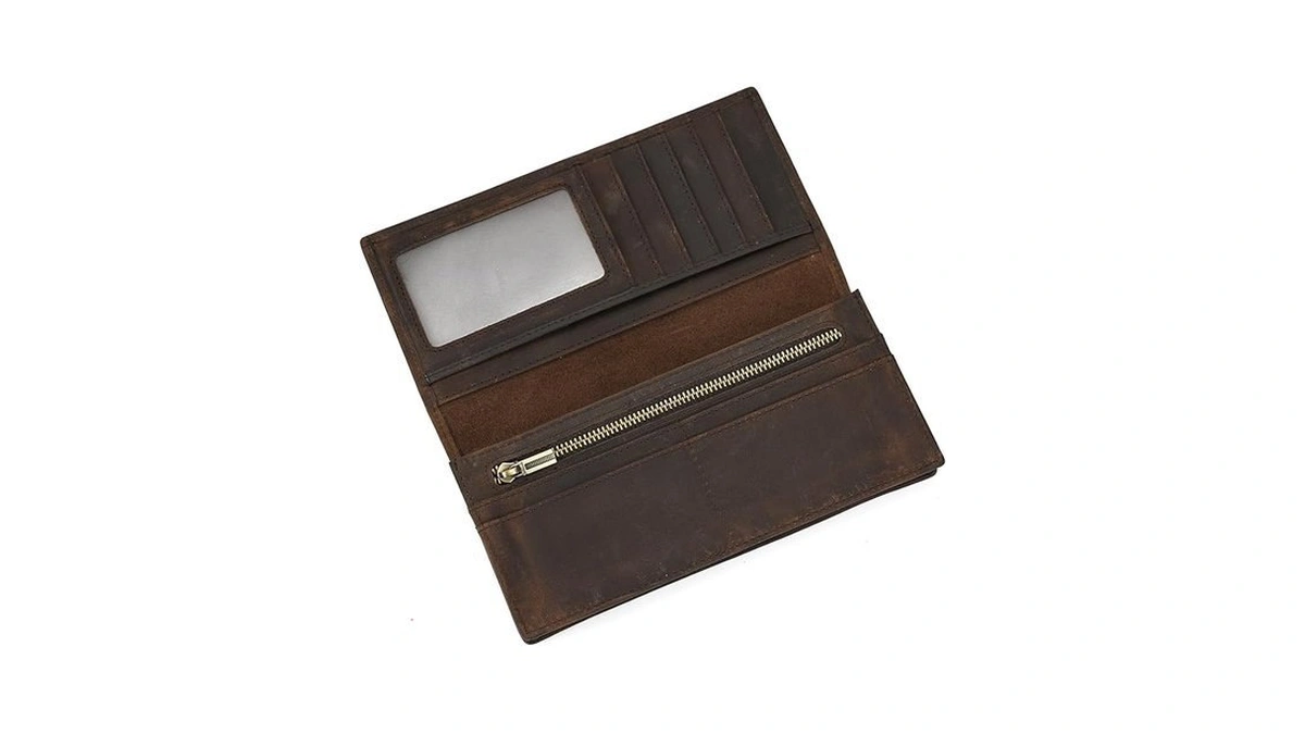 Luufan Genuine Leather Long Wallet With Multiple Card Slots For