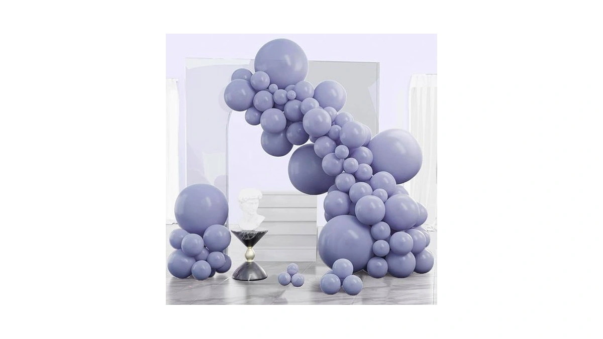 Partywoo Dusty Blue Balloons 120pcs Different Sizes Pack Of 18