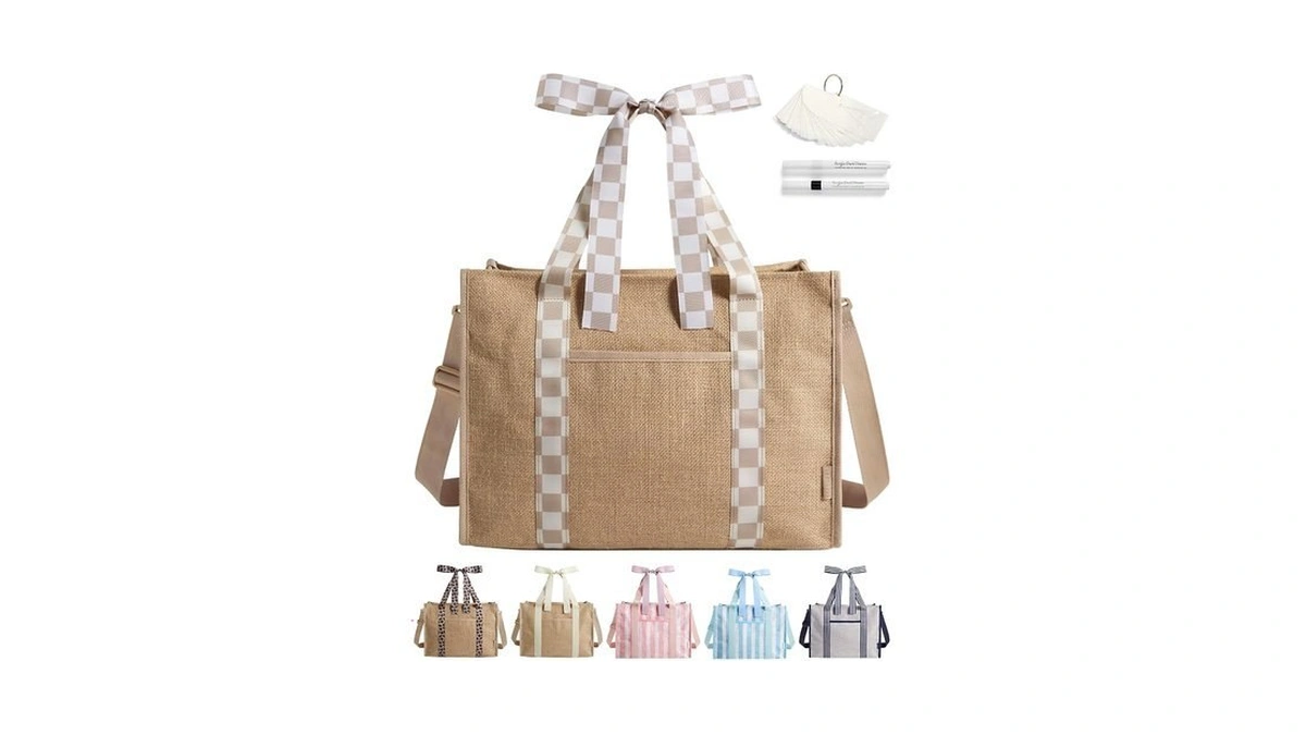 Bagsmart Jute Tote Bag For Women Personalized Teacher Gift Bag