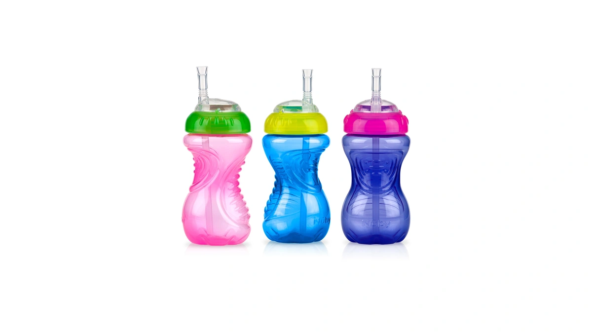 Nuby No-spill Soft Straw Easy Grip Sippy Cup For Girls