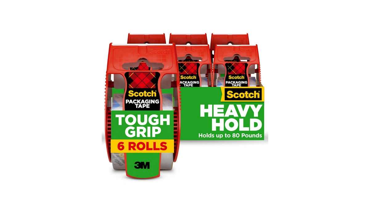 Scotch Tough Grip Moving Packing Tape, Clear, Moving Tape That