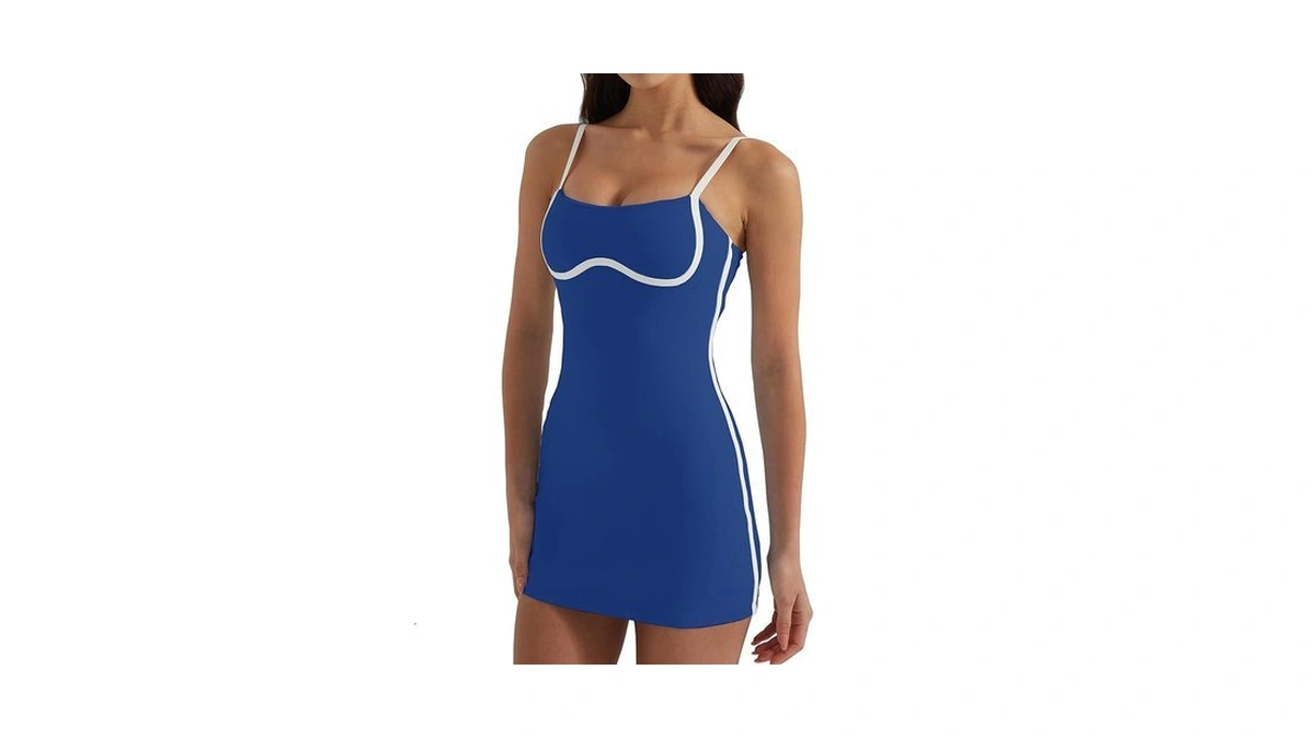 Hxunjw Women's Tennis Dress With Built-in Bra & Shorts Pockets,