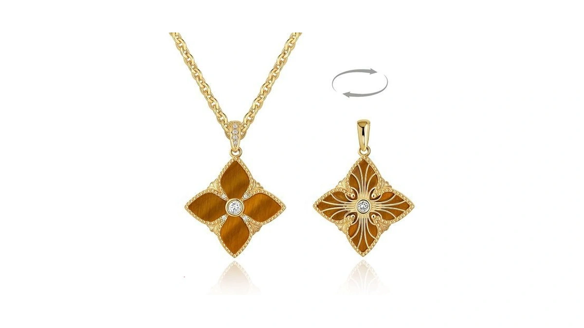 Mtmy Clover Necklace For Women 14k Gold Plated Four Leaf