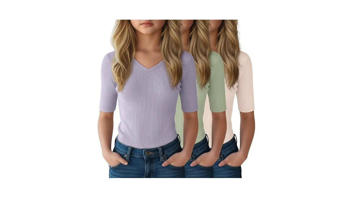 Lessonzoo 3 Pack Girls T Shirts 5-14 Years Tween Summer