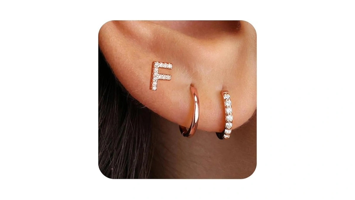 Ritach Hoop Earrings For Women - Rose Gold Earrings Stacks