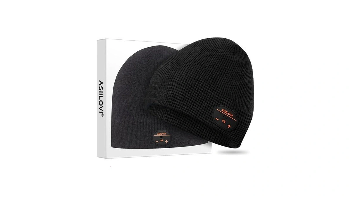 Asiilovi Bluetooth Beanie, Double-layer Wool Lining Bluetooth Hat Beanie For