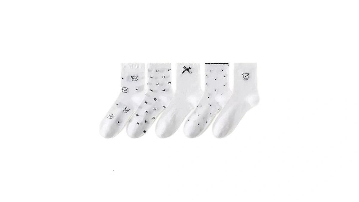 Louie Silna Women Cute Socks –breathable White Frilly Socks With