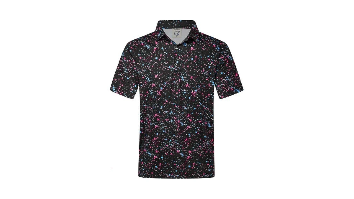 Hardaddy Mens Golf Polo Shirts Dry Fit Short Sleeve Print