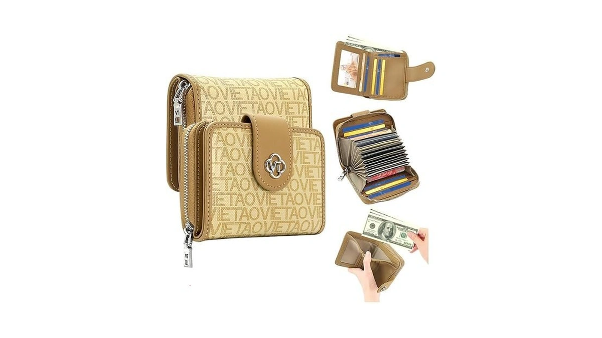 Velastyle Credit Card Wallets For Women, Leather Cardholder With Zipper