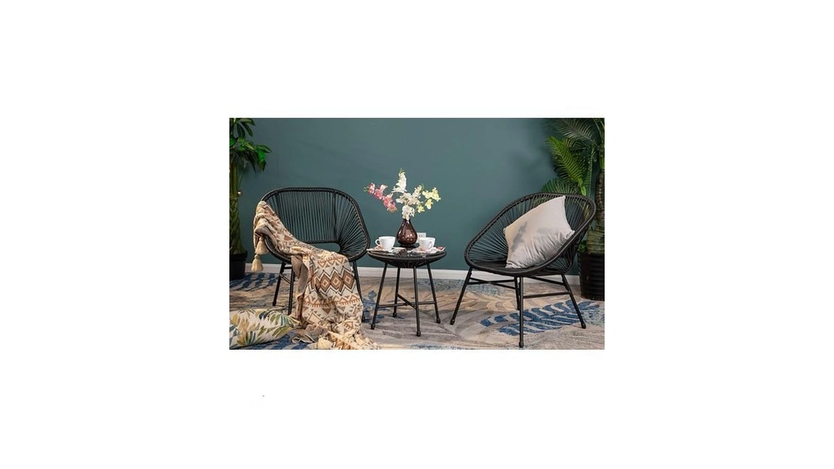 Hera's House 3-piece Patio Furniture Set, Outdoor Wicker Conversation Set