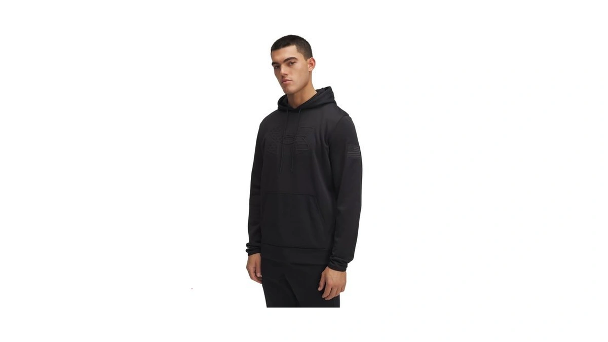 Under Armour Men's Freedom American Flag Embossed Hoodie, (001) Black