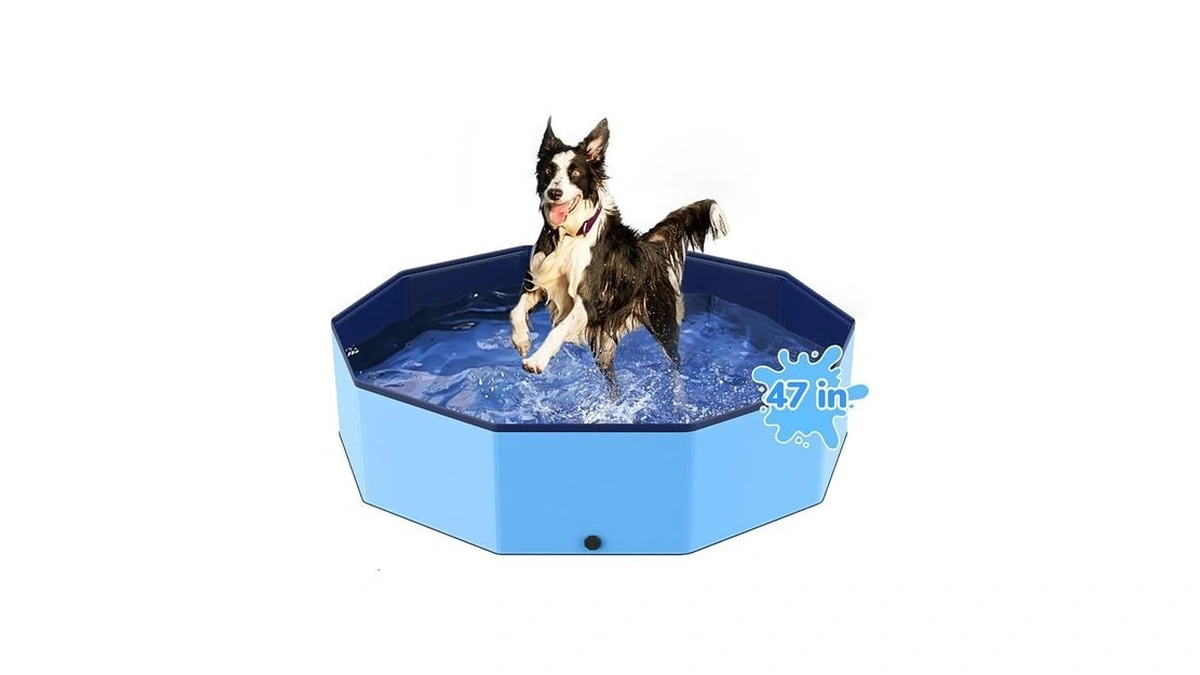 Bilibara 47'' Foldable Dog Pet Bath Pool, Heavy Duty Non-slip