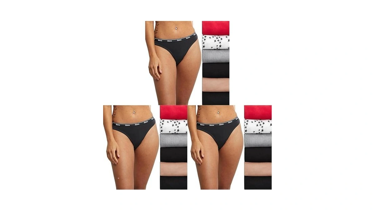 Hanes Originals Women's Underwear Thong Panties, Stretch Cotton Underwear, Basic