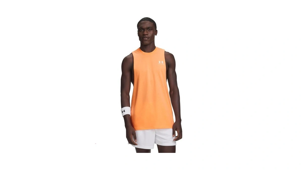 Under Armour Men's Sportstyle Left Chest Cut-off T-shirt, (870) Orange