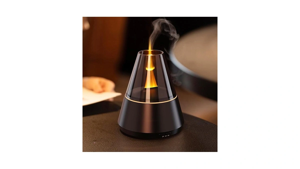 Flame Essential Oil Diffuser, Upgrade 7 Colour Lights Aromatherapy Diffuser,