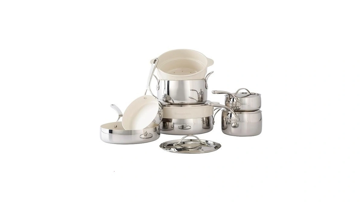 Bloomhouse 12 Piece Triply Stainless Steel Pots And Pans Cookware