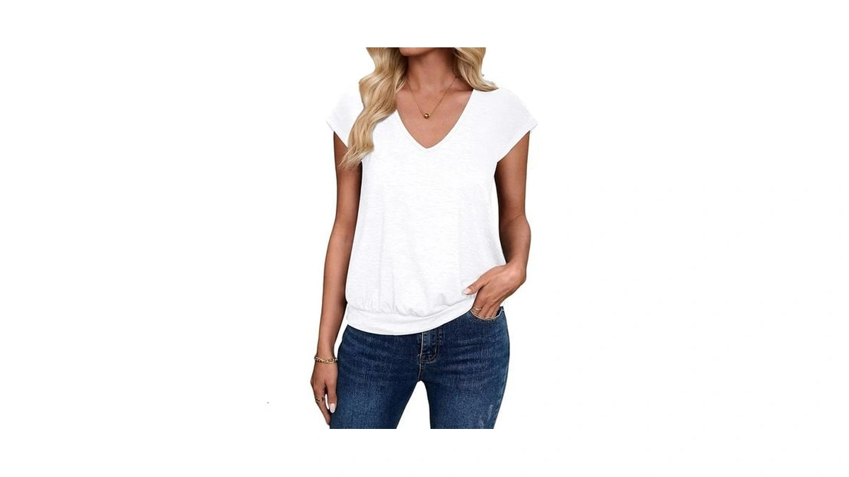 Sialois Womens Tops Summer Casual Cap Short Sleeve Tshirts Shirts