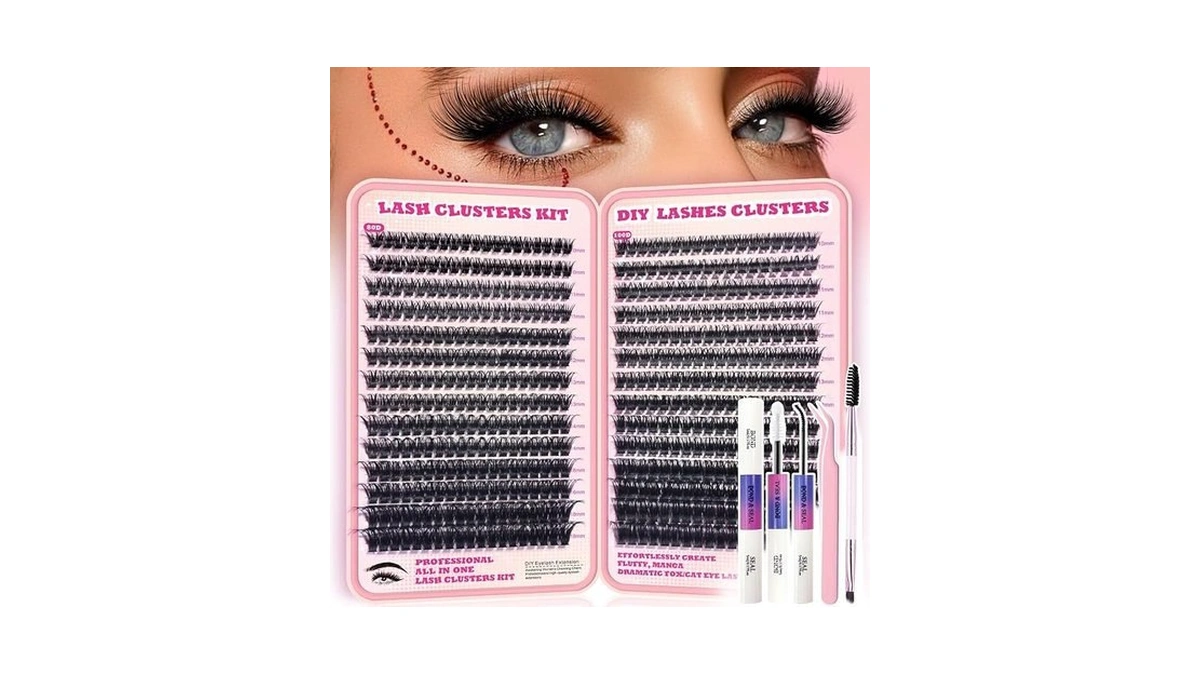 518pcs Fluffy Lash Clusters Kit Manga Eyelash Clusters 10-18mm 80d