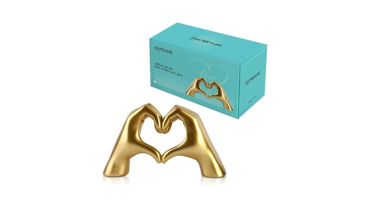 Gzvdyg Gold Heart Hands Sculpture, Fan Gift Merch For Music