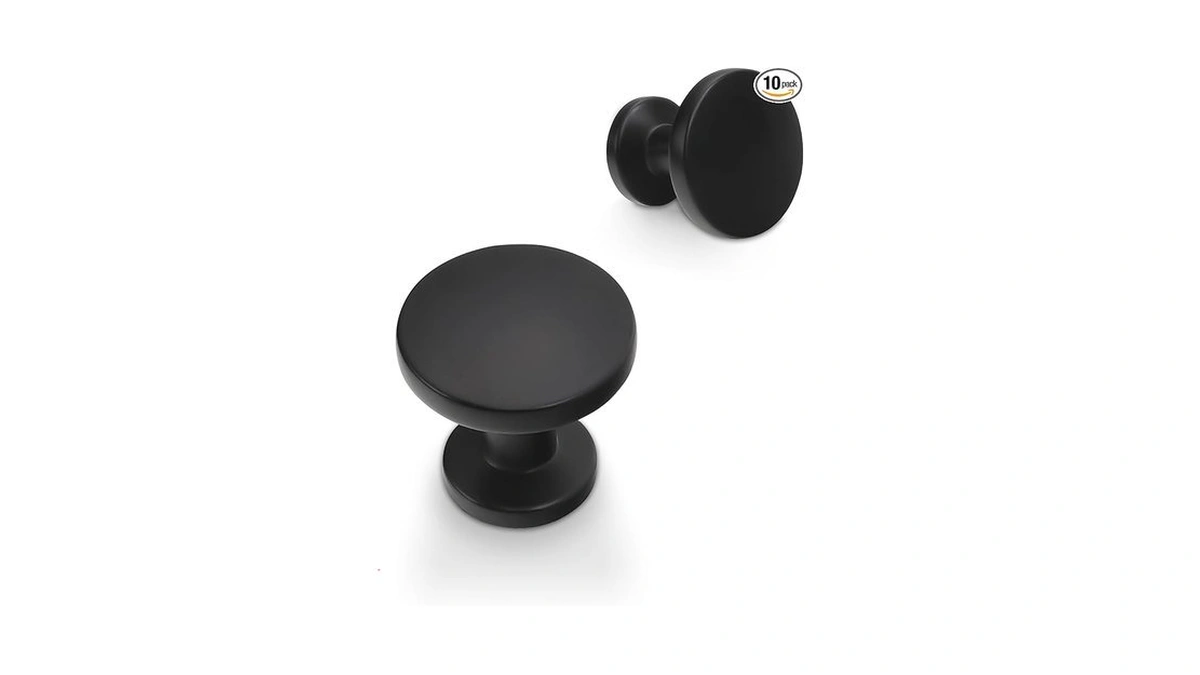Povefonk 10 Pack Matte Black Kitchen Cabinet Hardware - Zinc
